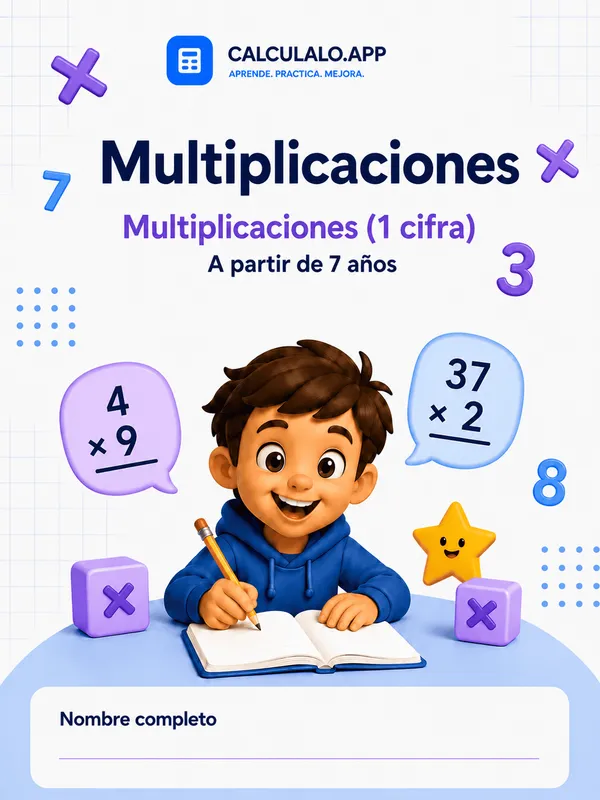 Cuadernillo Multiplicaciones (1 cifra) — 2º de Primaria