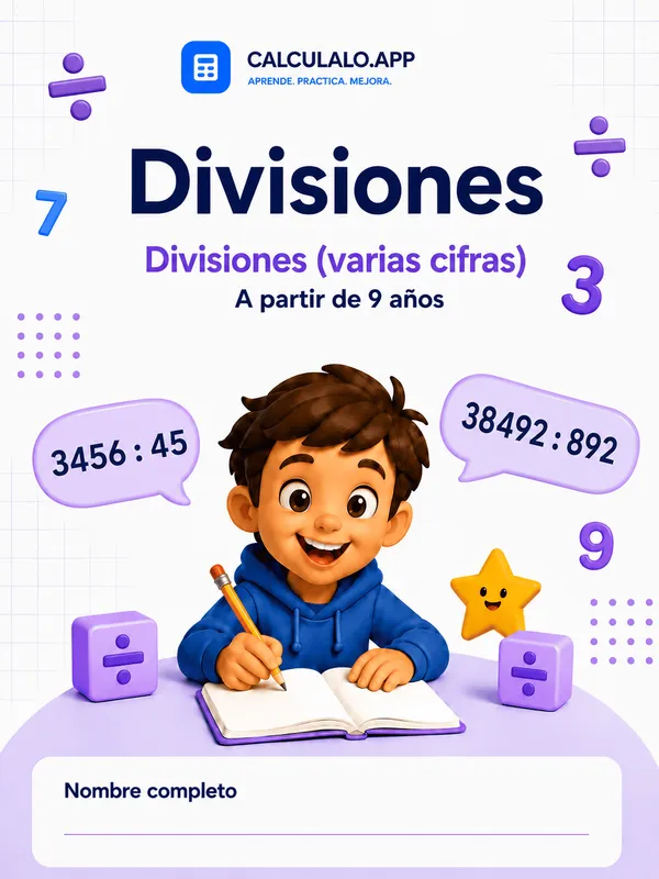 Cuadernillo Divisiones (varias cifras) — 4º de Primaria