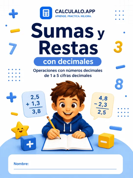 Cuadernillo Sumas y Restas con Decimales — 5º de Primaria