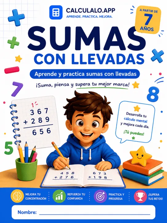 Cuadernillo Sumas (Con llevadas) — 2º de Primaria