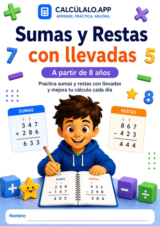Cuadernillo Sumas y restas (Con llevadas) — 3º de Primaria